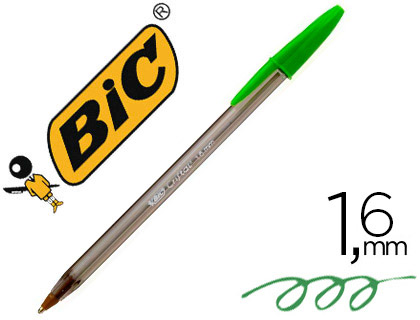 Bolígrafo Bic Cristal Fun tinta verde lima